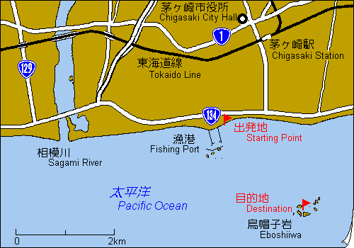 [烏帽子岩周辺の地図]