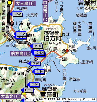 [Map around the Ohshima and the Hakata-Ohshima Bridges]
